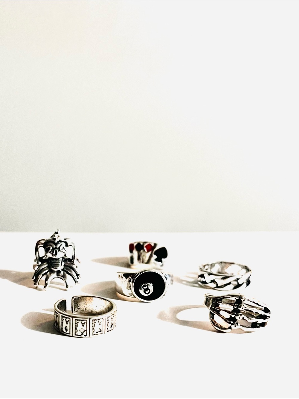 Poker Clown Mixed Stackable Rings Set - Picture 7 of 7